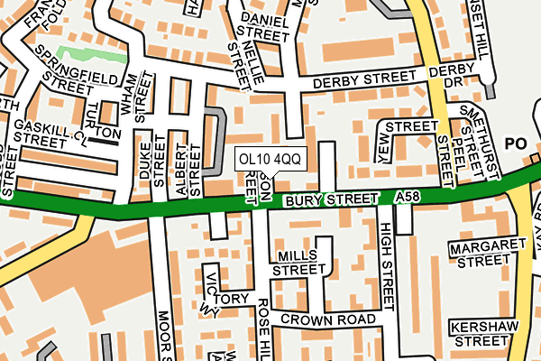 OL10 4QQ map - OS OpenMap – Local (Ordnance Survey)