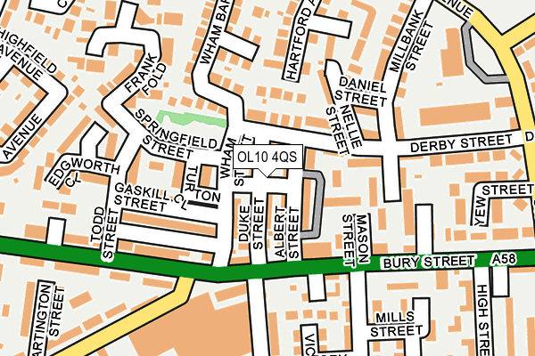 OL10 4QS map - OS OpenMap – Local (Ordnance Survey)