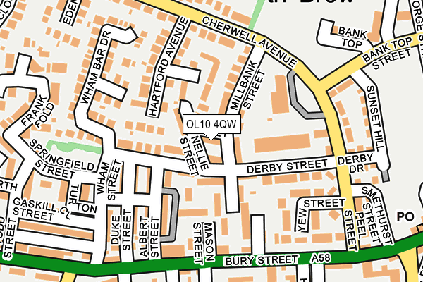 OL10 4QW map - OS OpenMap – Local (Ordnance Survey)