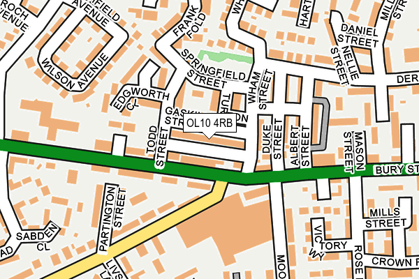 OL10 4RB map - OS OpenMap – Local (Ordnance Survey)