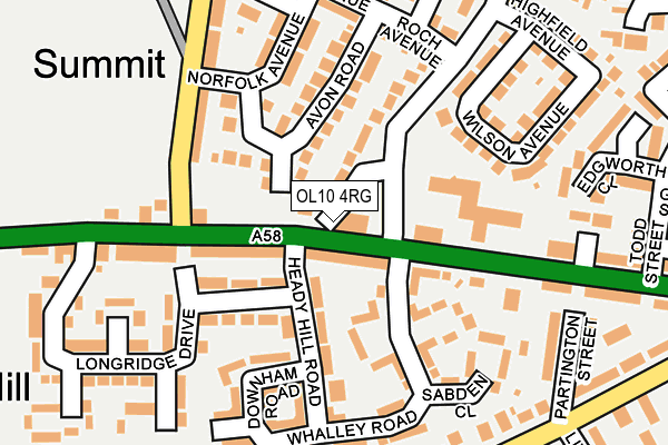 OL10 4RG map - OS OpenMap – Local (Ordnance Survey)