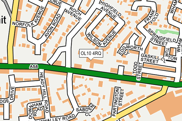 OL10 4RQ map - OS OpenMap – Local (Ordnance Survey)