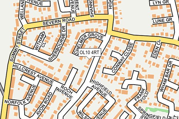 OL10 4RT map - OS OpenMap – Local (Ordnance Survey)