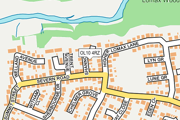 OL10 4RZ map - OS OpenMap – Local (Ordnance Survey)