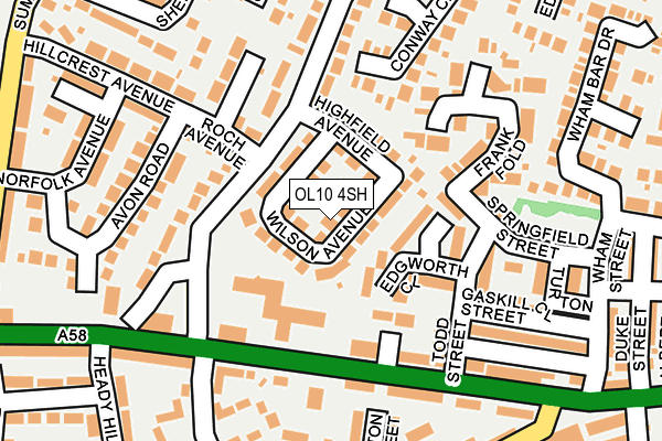 OL10 4SH map - OS OpenMap – Local (Ordnance Survey)
