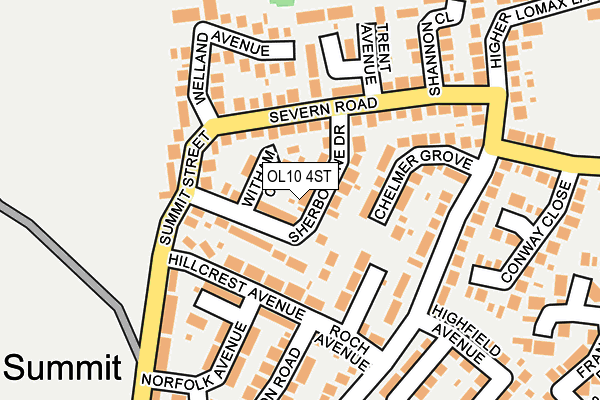 OL10 4ST map - OS OpenMap – Local (Ordnance Survey)