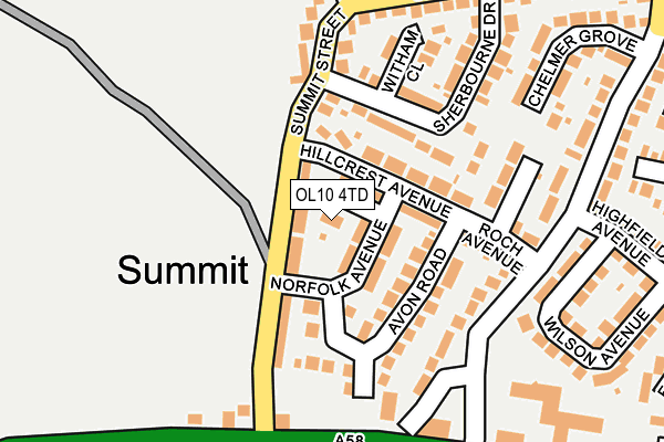 OL10 4TD map - OS OpenMap – Local (Ordnance Survey)