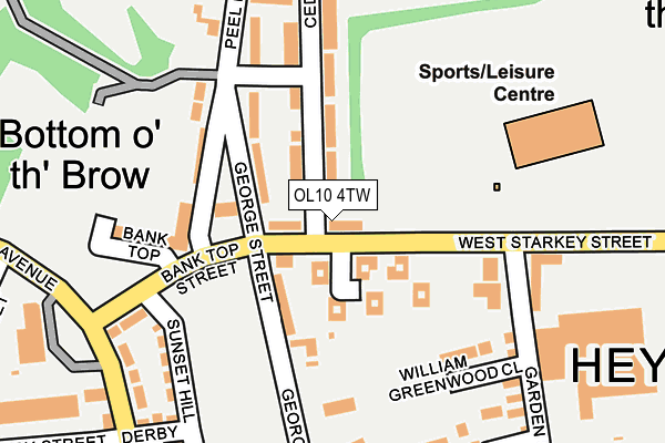 OL10 4TW map - OS OpenMap – Local (Ordnance Survey)