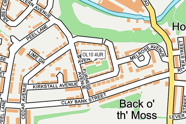 OL10 4UR map - OS OpenMap – Local (Ordnance Survey)