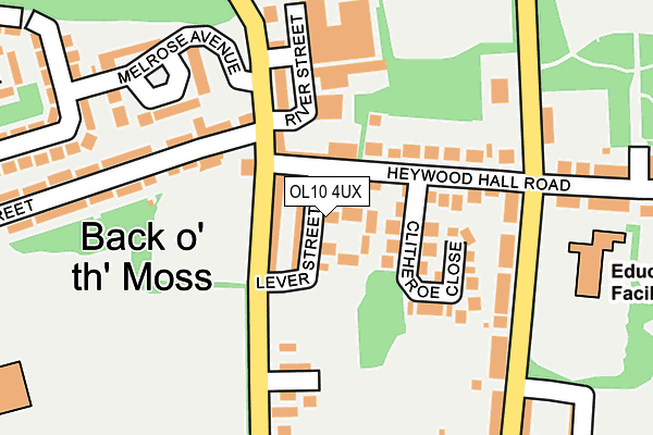 OL10 4UX map - OS OpenMap – Local (Ordnance Survey)