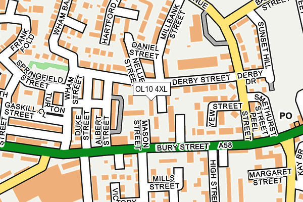 OL10 4XL map - OS OpenMap – Local (Ordnance Survey)