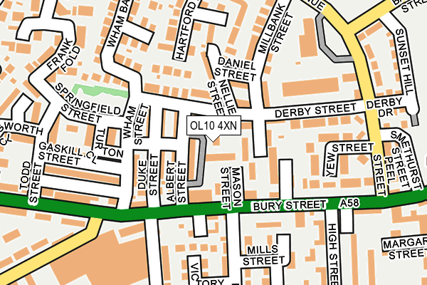 OL10 4XN map - OS OpenMap – Local (Ordnance Survey)