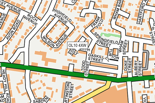 OL10 4XW map - OS OpenMap – Local (Ordnance Survey)