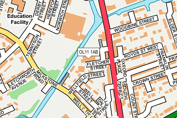 OL11 1AB map - OS OpenMap – Local (Ordnance Survey)