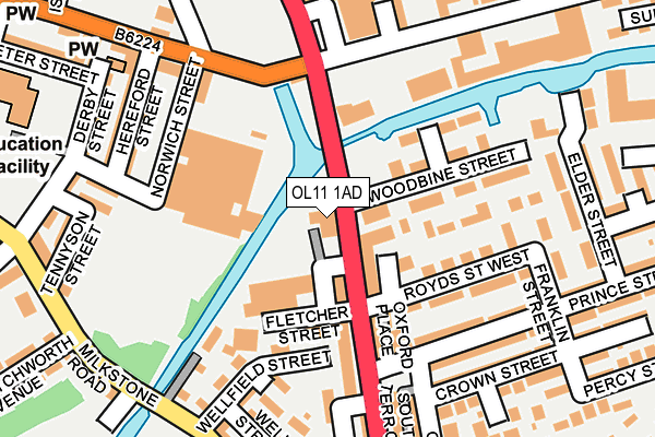 OL11 1AD map - OS OpenMap – Local (Ordnance Survey)