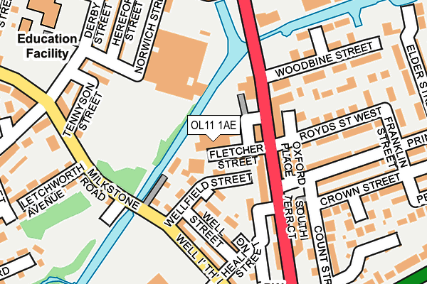 OL11 1AE map - OS OpenMap – Local (Ordnance Survey)