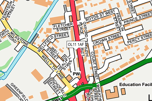 OL11 1AF map - OS OpenMap – Local (Ordnance Survey)