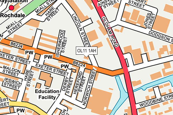 OL11 1AH map - OS OpenMap – Local (Ordnance Survey)