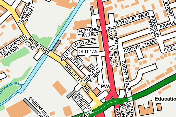 OL11 1AN map - OS OpenMap – Local (Ordnance Survey)