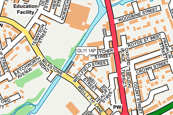 OL11 1AP map - OS OpenMap – Local (Ordnance Survey)