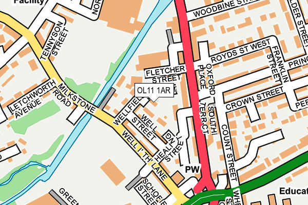 OL11 1AR map - OS OpenMap – Local (Ordnance Survey)