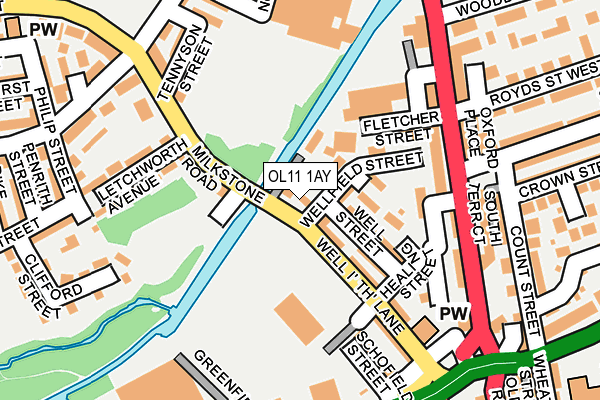 OL11 1AY map - OS OpenMap – Local (Ordnance Survey)