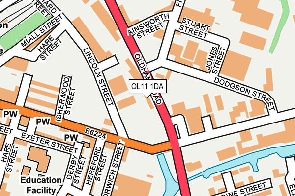 OL11 1DA map - OS OpenMap – Local (Ordnance Survey)