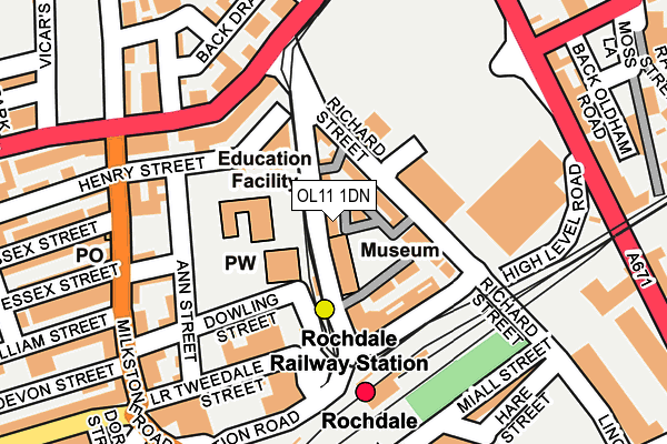 OL11 1DN map - OS OpenMap – Local (Ordnance Survey)