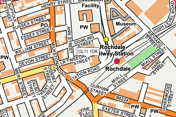 OL11 1DR map - OS OpenMap – Local (Ordnance Survey)