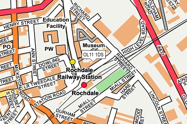 OL11 1DS map - OS OpenMap – Local (Ordnance Survey)