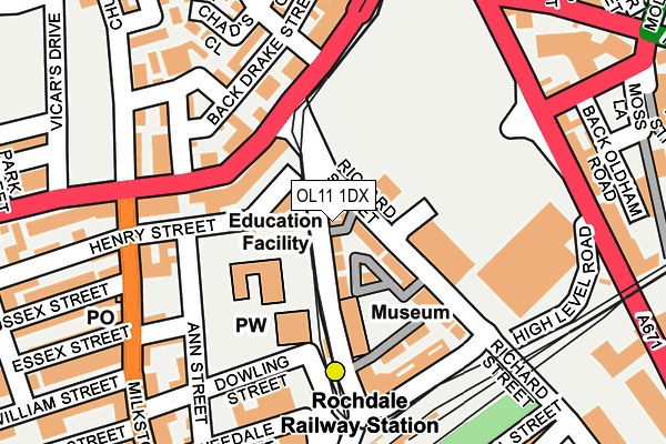 OL11 1DX map - OS OpenMap – Local (Ordnance Survey)