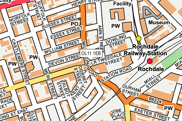 OL11 1EB map - OS OpenMap – Local (Ordnance Survey)