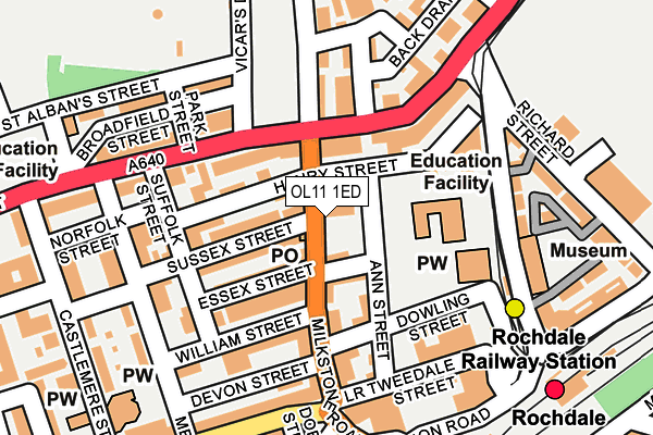 OL11 1ED map - OS OpenMap – Local (Ordnance Survey)