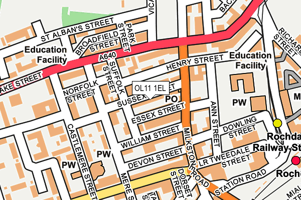 OL11 1EL map - OS OpenMap – Local (Ordnance Survey)