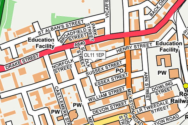 OL11 1EP map - OS OpenMap – Local (Ordnance Survey)