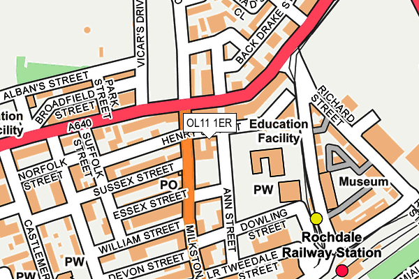 OL11 1ER map - OS OpenMap – Local (Ordnance Survey)