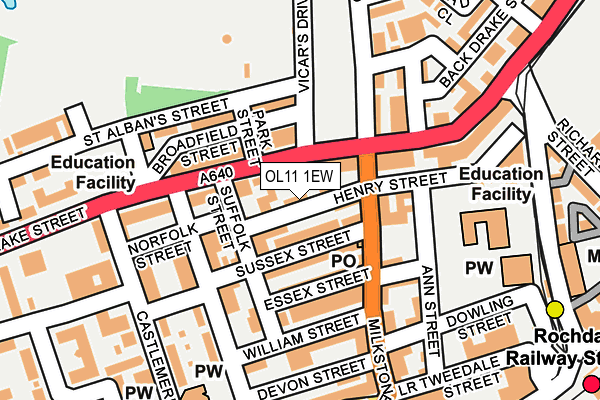 OL11 1EW map - OS OpenMap – Local (Ordnance Survey)