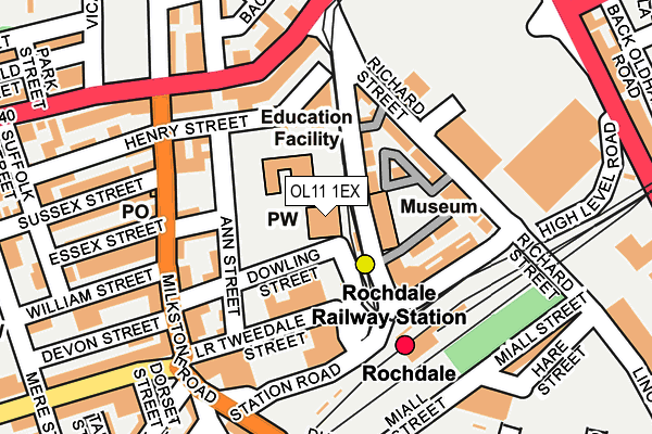 OL11 1EX map - OS OpenMap – Local (Ordnance Survey)