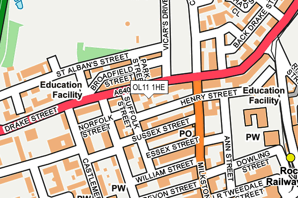 OL11 1HE map - OS OpenMap – Local (Ordnance Survey)