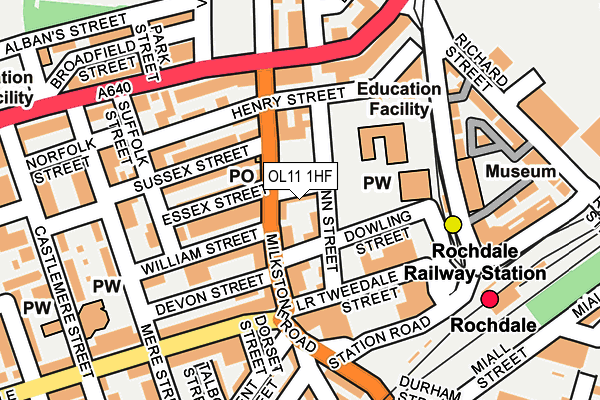 OL11 1HF map - OS OpenMap – Local (Ordnance Survey)