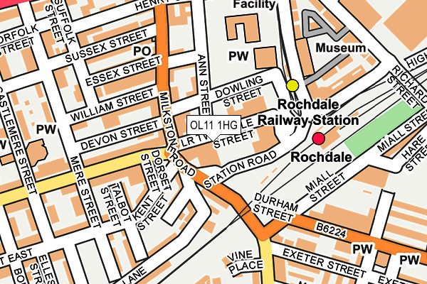 OL11 1HG map - OS OpenMap – Local (Ordnance Survey)