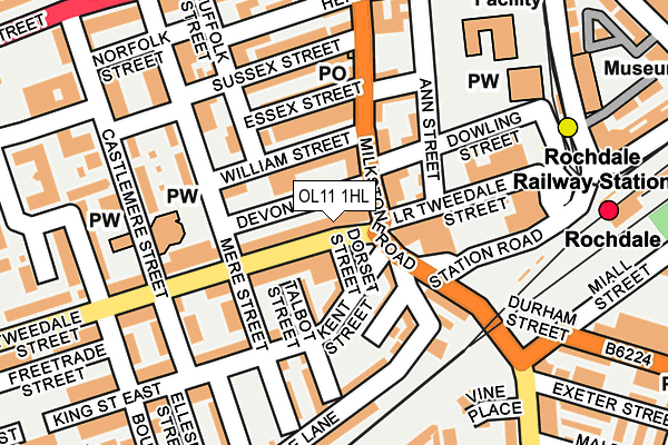 OL11 1HL map - OS OpenMap – Local (Ordnance Survey)