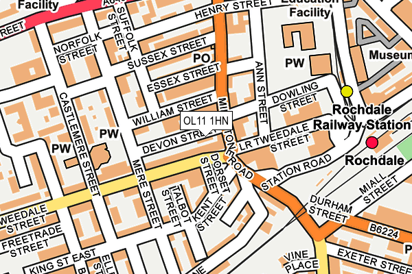 OL11 1HN map - OS OpenMap – Local (Ordnance Survey)