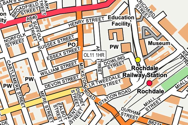 OL11 1HR map - OS OpenMap – Local (Ordnance Survey)