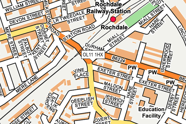 OL11 1HX map - OS OpenMap – Local (Ordnance Survey)