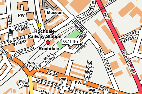 OL11 1HY map - OS OpenMap – Local (Ordnance Survey)