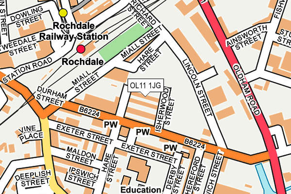 OL11 1JG map - OS OpenMap – Local (Ordnance Survey)