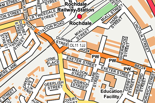 OL11 1JJ map - OS OpenMap – Local (Ordnance Survey)