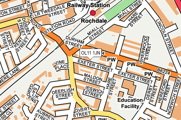 OL11 1JN map - OS OpenMap – Local (Ordnance Survey)