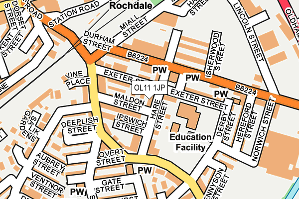 OL11 1JP map - OS OpenMap – Local (Ordnance Survey)